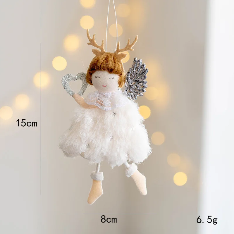 Schattige Pluche Gewei Engel Meisje Hanger Kerstboom Hanger Decoratie Natal Noel Versierde Kerstversiering 2024