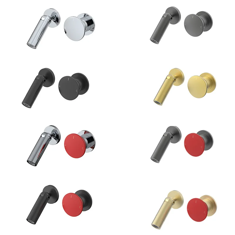Wall Mounted Concealed Basin Faucet Brass Chrome Rotatable Spout Built‑in Wall Tap Hot Cold Mixer Tap for Bathroom Vanity Sink