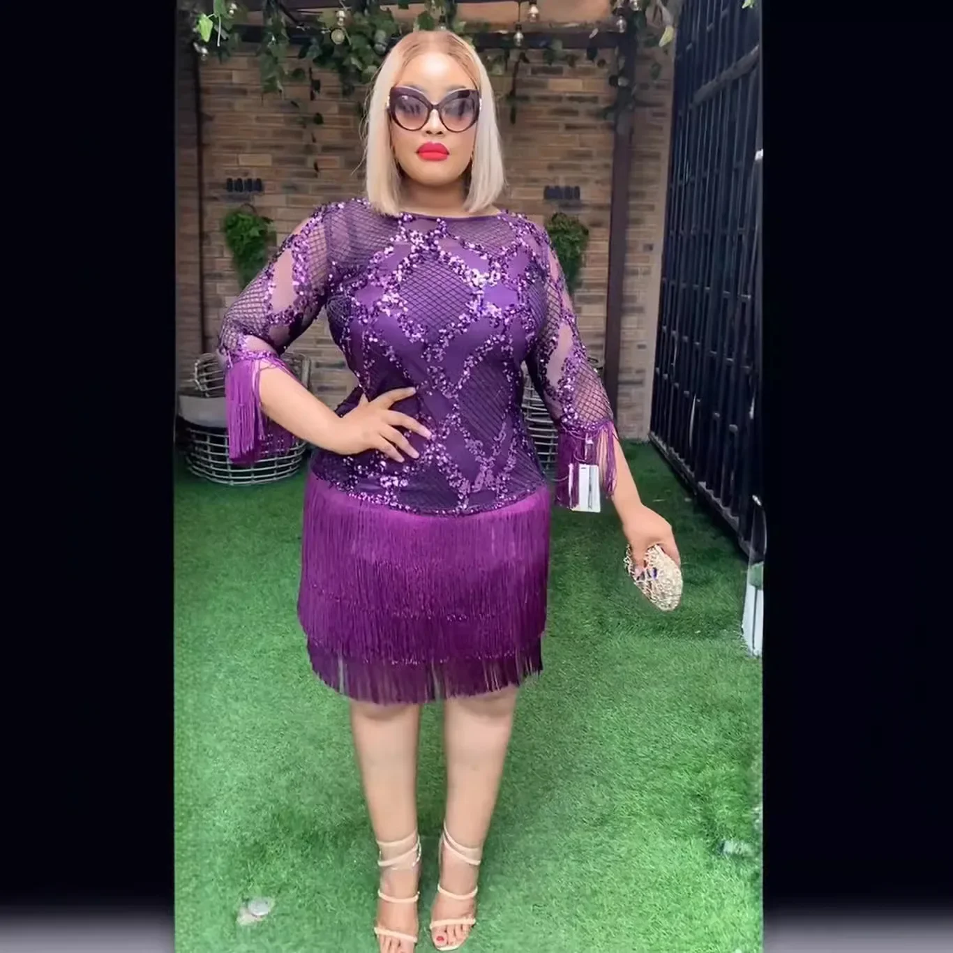 فساتين أفريقية للنساء المثيرات فستان ترتر شرابة Bodycon ملابس أفريقيا أنقرة Dashiki حفلة مسائية عباية تركيا مقاس كبير #1