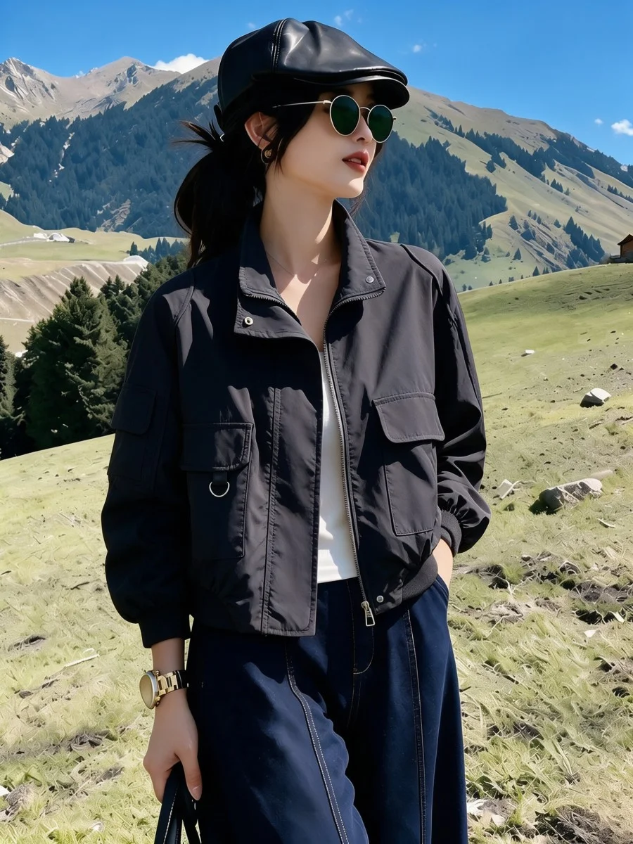 Fashionable Thin Short Ladies Jacket Quilted Windbreaker Outerwear Spring Autumn New Arrival Elegant Casual Women's Top