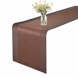 Heat-Resistant Table Runner, Woven Vinyl Long Tabletop,Non-Slip Washable PVC Table Runners, Easy to Clean, Premium Plastic Cover