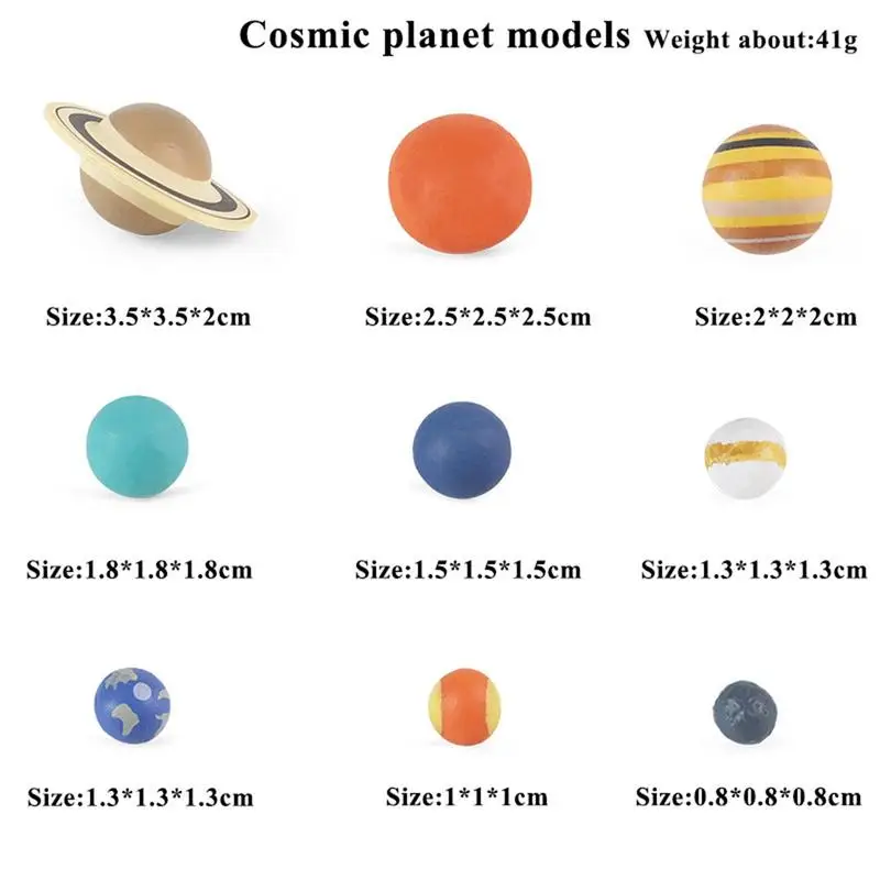 9Pcs Simulation The Solar System Plastic Cosmic Planet System Universe Model Figures Teaching Materials Science Educational Toys