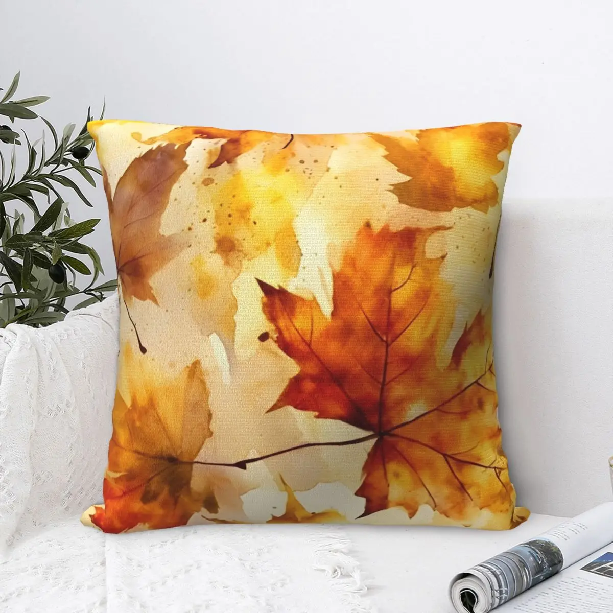 

Autumn Maple Leaves Pillow Case Vintage Pillow Cover Soft Custom DIY Cushion Cover Pillowcases For Living Room Chair