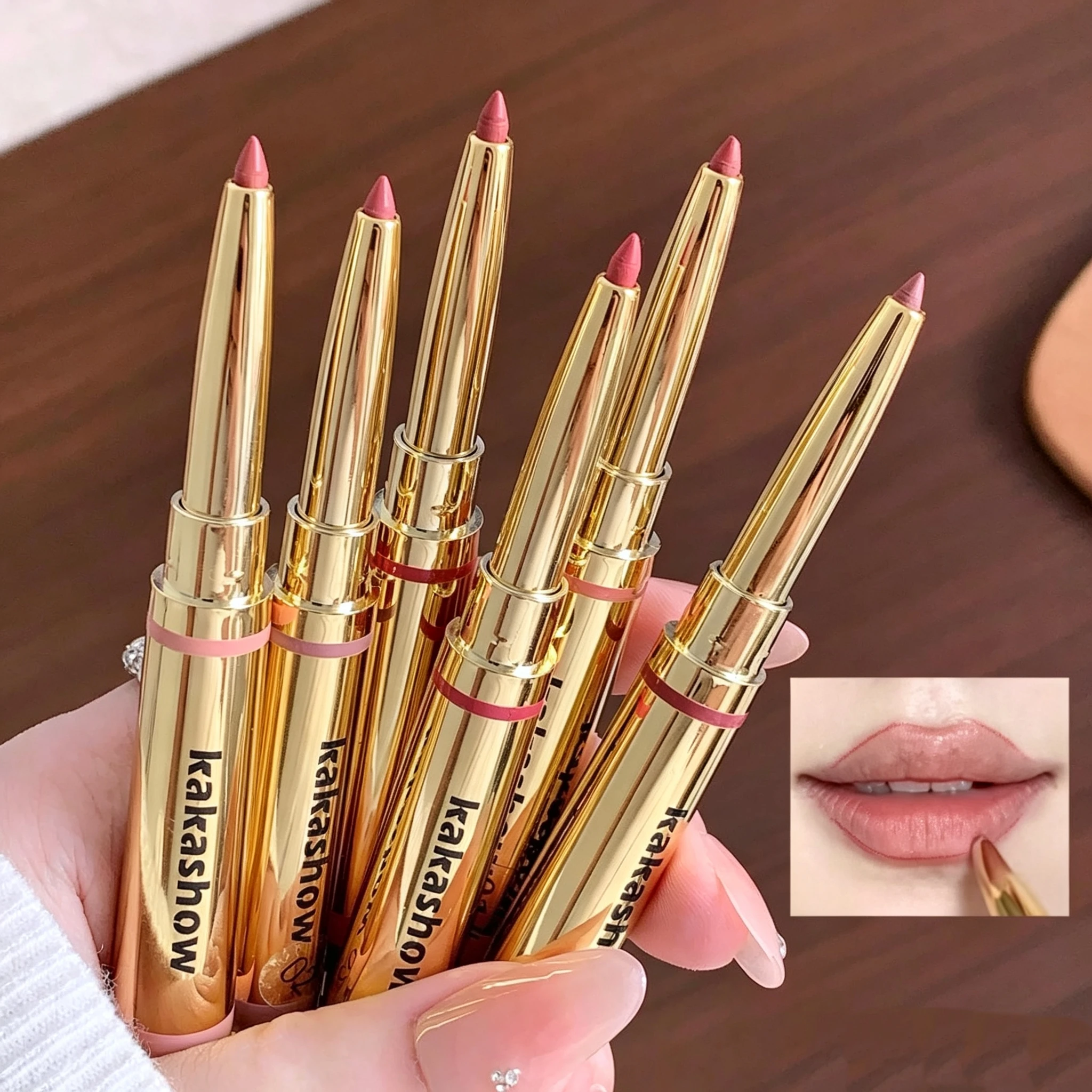 Kakashow Dual-End Solid Lip Liner Hydrating Silky Multi-Use for Lips & under Eye Natural Stereo Makeup