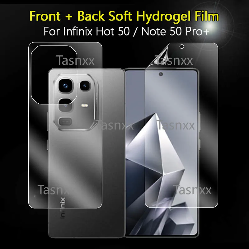 Front + Back Soft TPU Film For Infinix Hot 40 Note 50 Pro Plus 4G 5G Ultra Clear Anti Scratch Screen Protector Skin -Not Glass