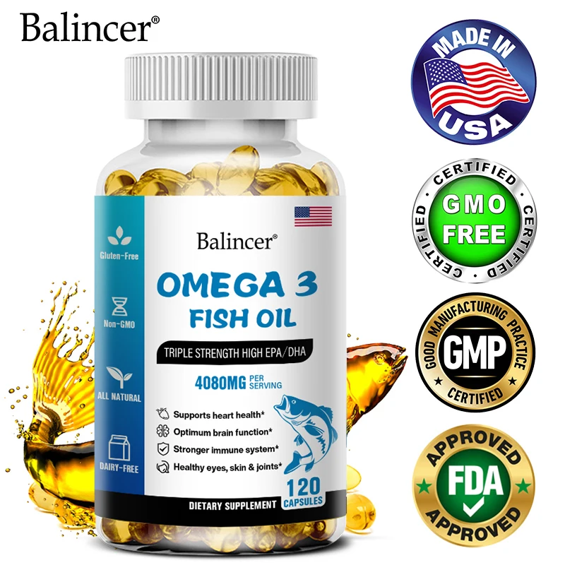 

Balincer Omega-3 Fish Oil Capsules Boost Your Thinking, Brain Function and Heart Health Every Day