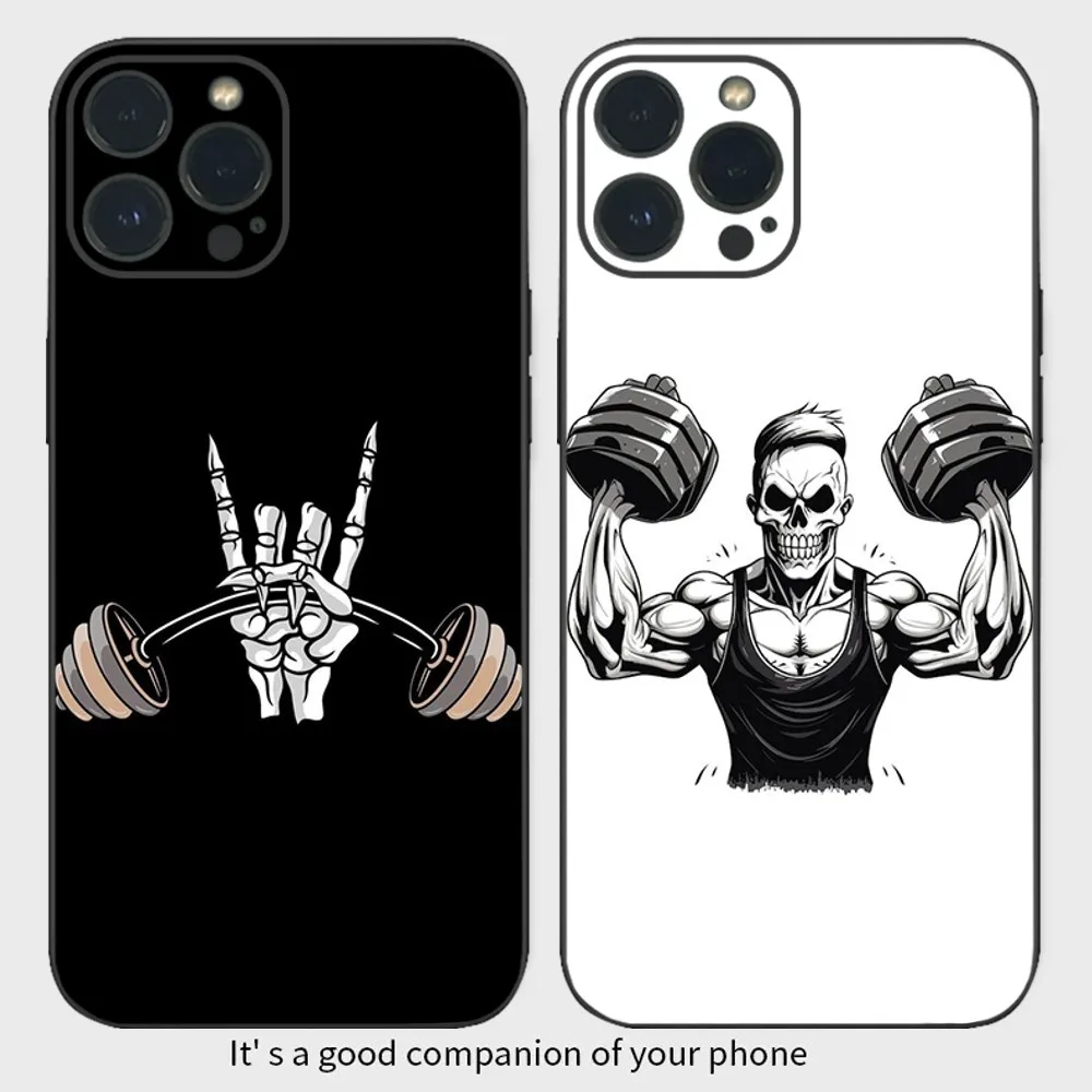 Barbell deadlift fitness Phone Case  For iPhone15 14 13 12 Mini 11 Pro XS Max X XR SE5 6 7 8 Plus Soft Silicone Cover