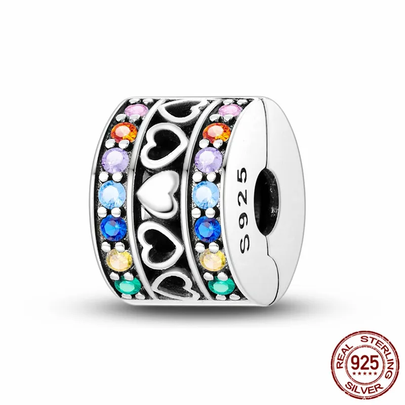 

S925 sterling silver colorful charm beads paired with an original bracelet – a DIY jewelry gift for women.
