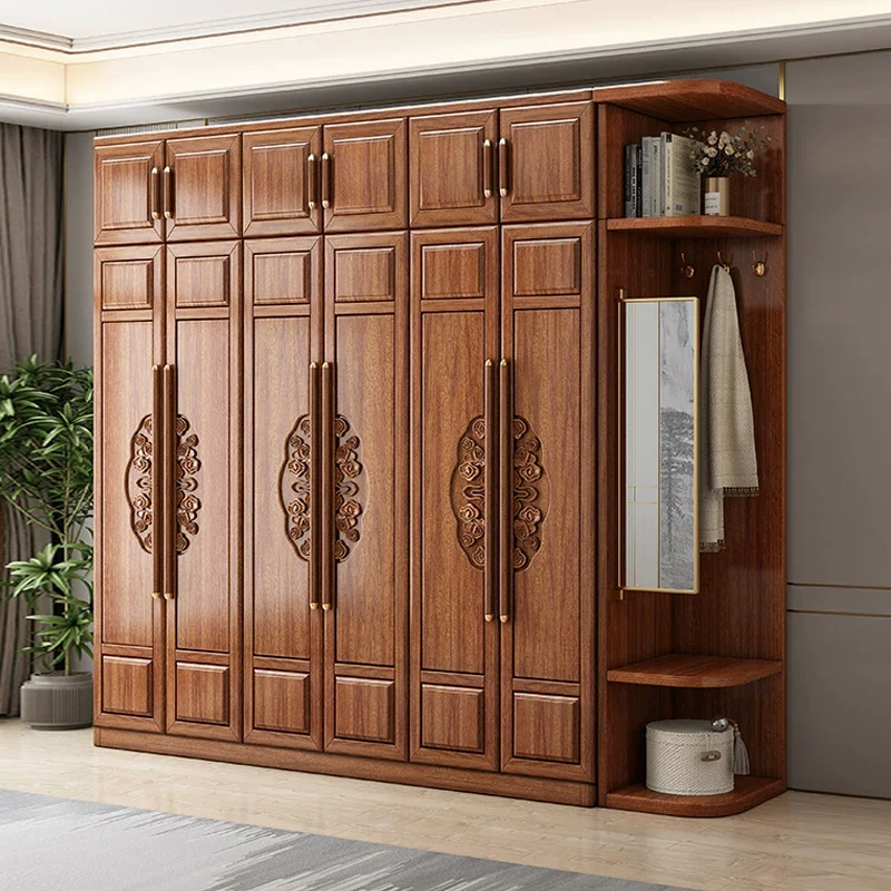 Long Wooden Cabinet Wardrobe Brown Heavy Duty Cheap Modern Drawer Wardrobe Bedroom Modern Armadio Guardaroba House Furniture