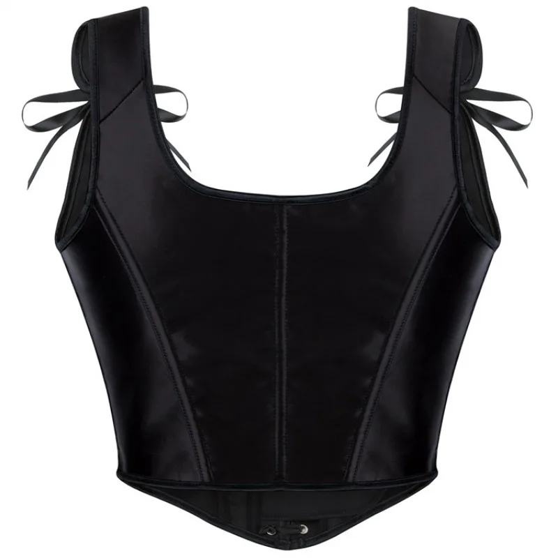Black Checker Corset Sexy Lace-up Bustier Shapewear Support Gather Female Waist Slimmer Gothic Corsets Crop Vest Top Adjustable