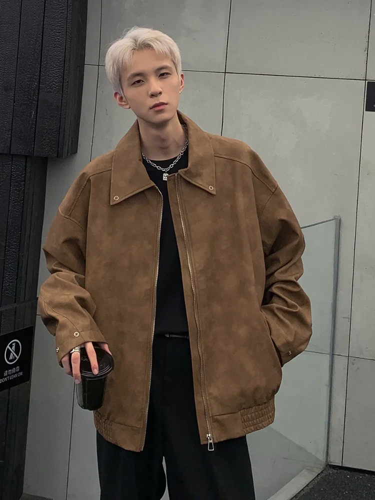 

American Sle Dyeing PU Leather Jaet Men's Faionable Motorcycle Clothes Autumn New High-End Feeling Cool Haome