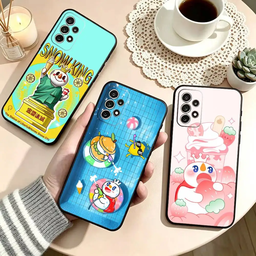 

m-Mixue Bingcheng Snow King Phone Case For Samsung S25,S24,S21,S22,S23,S30,Ultra,S20,Plus,Fe,Soft Silicone Black Cover