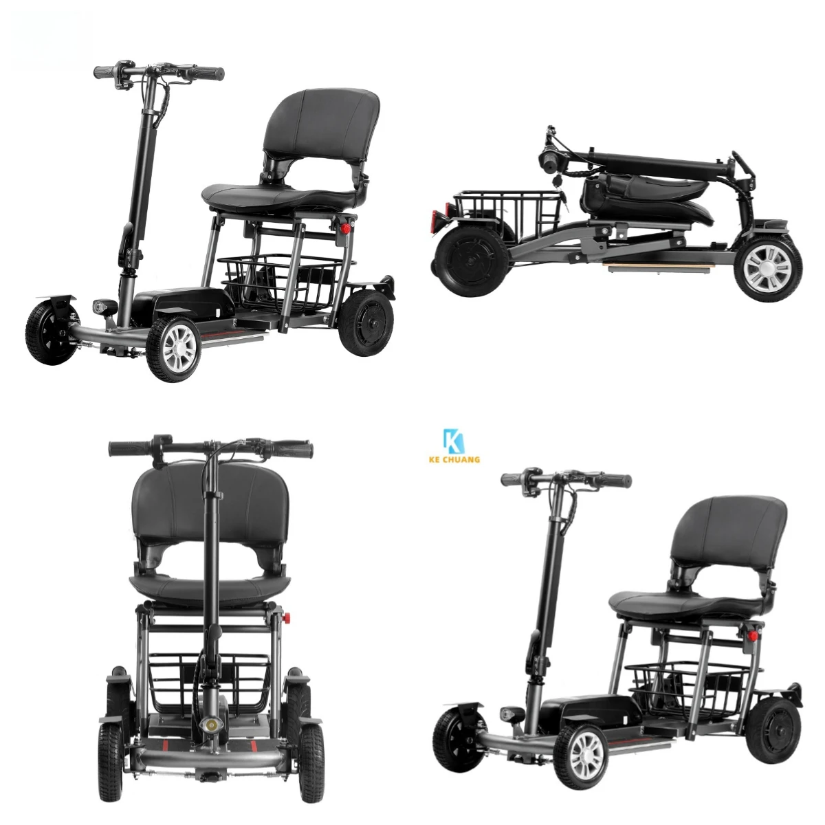 Quick-Release Battery Lightweight Folding 4 Wheel Scooter - Easy Commute & Portable Travel Electric Scooter for Adults