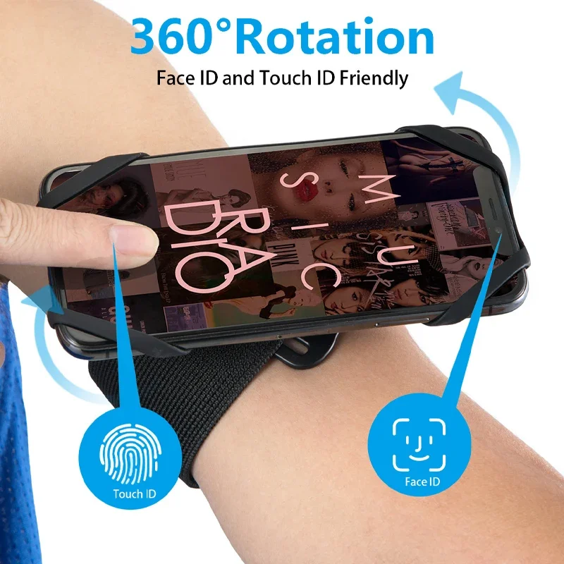 VIKEFON 360° Rotation Detachable Phone Holder Motorcycle Outdoor Sports Bike Cycling Armband Running and Wristband Phone Holder