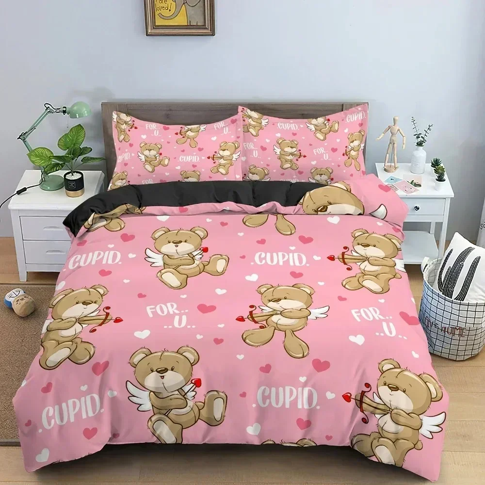 

3D Printed Night Bear Bedding Set Duvet Cover Sheet Printed Bed Set Pillowcase Bed Full Queen King Size Comforter Bedroom