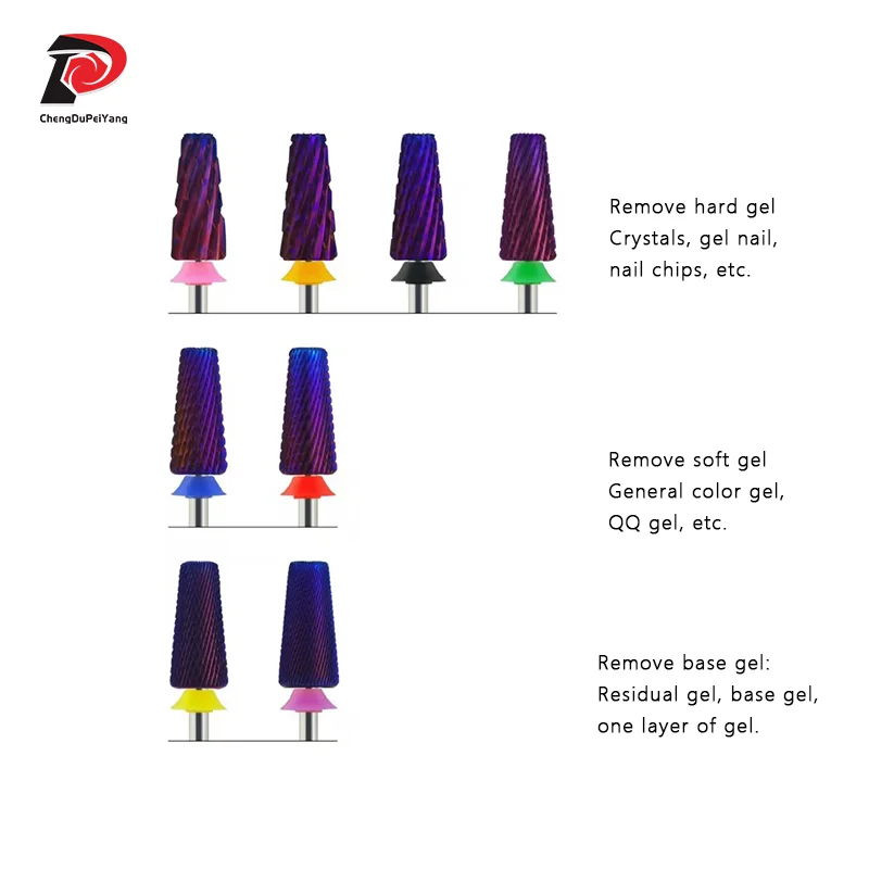 Punta da trapano per unghie tagliata a croce 5 In 1 da 7.0mm rimuovi lo strumento per Manicure In carburo di Gel