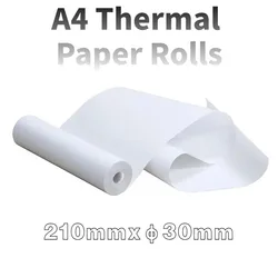 Thermal Paper A4 210mm Width Diameter 30mm Waterproof Oil resistant Continuous Paper Roll for A40 /A4 Thermal Printer