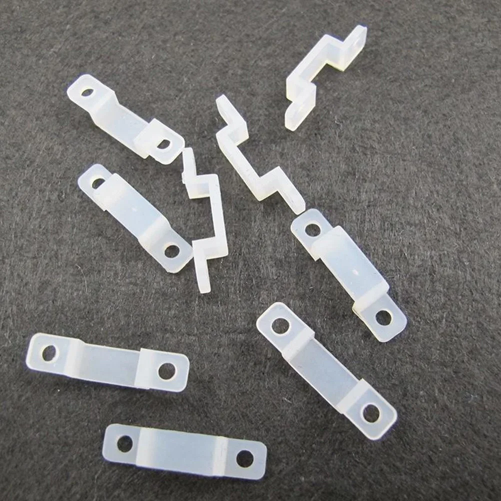 

50 pcs Led Fixing Clips 10Mm Silicone Waterproof Mounting Brackets For Strip Light Fixing Bar Light Attachment