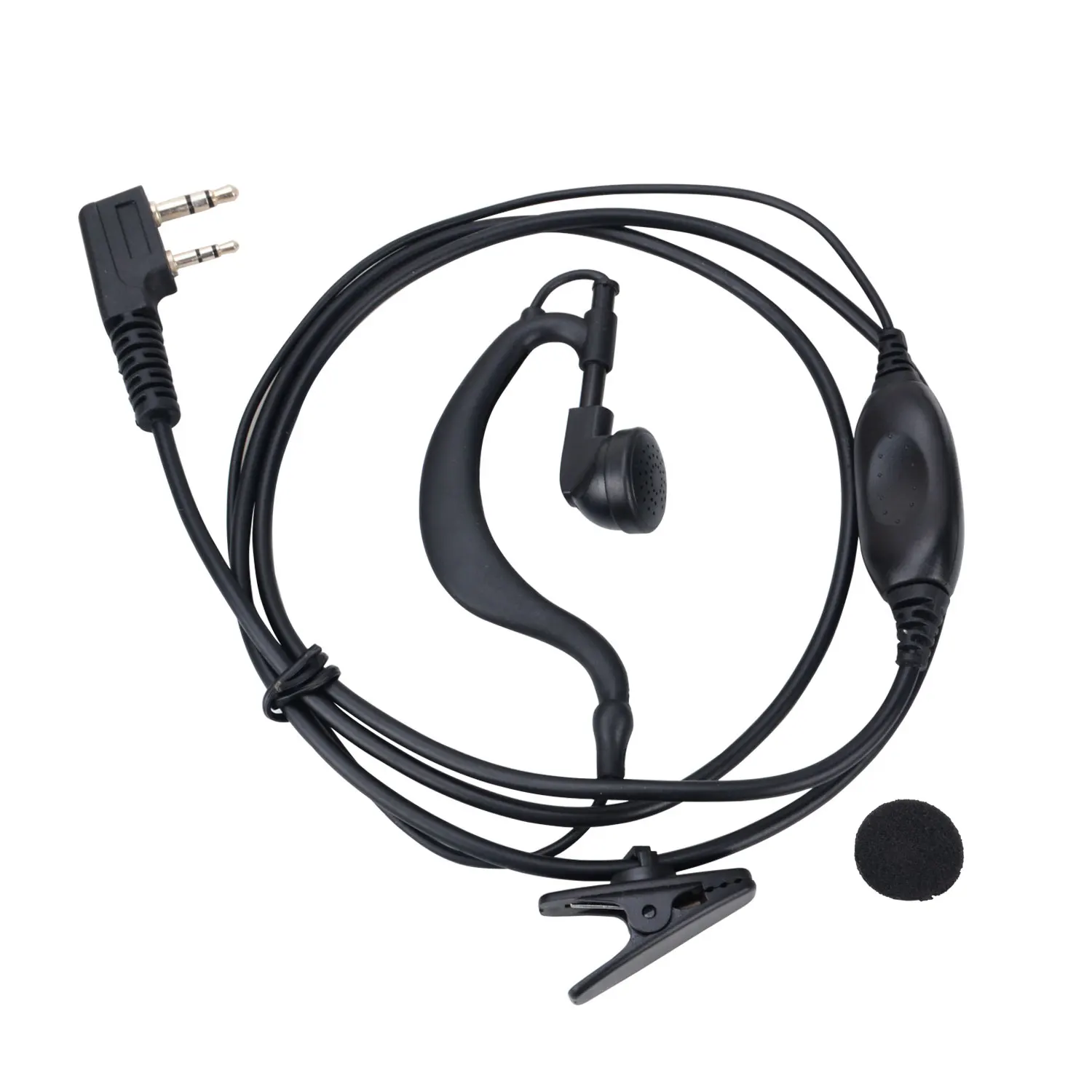 2 Pin K-plug PTT Wired Headset Walkie Talkie Ear Hood Earphone for Kenwood TYT Baofeng UV-5R Two Way Ham Radios Earpiece