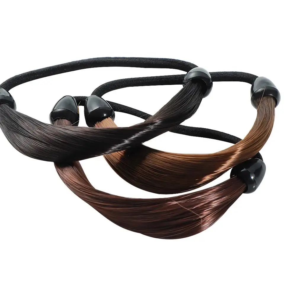 패션 탄성 가발 브레이드 Scrunchie 합성 가발 포니 테일 가발 헤어 로프 머리 장식 헤어 액세서리 브레이드 헤어 로프