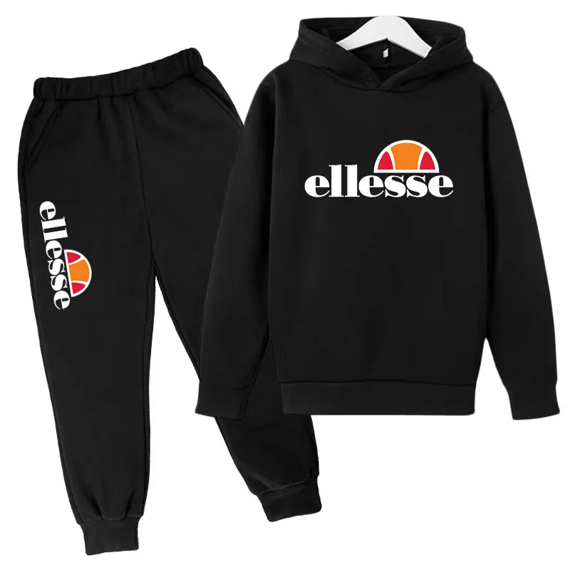 Kids Classic Letter Print Spring Autumn Trendy Pullover Hoodie+pants 2pcs Tracksuits 3-12 Years Boys Girls Leisure Outfits Sets