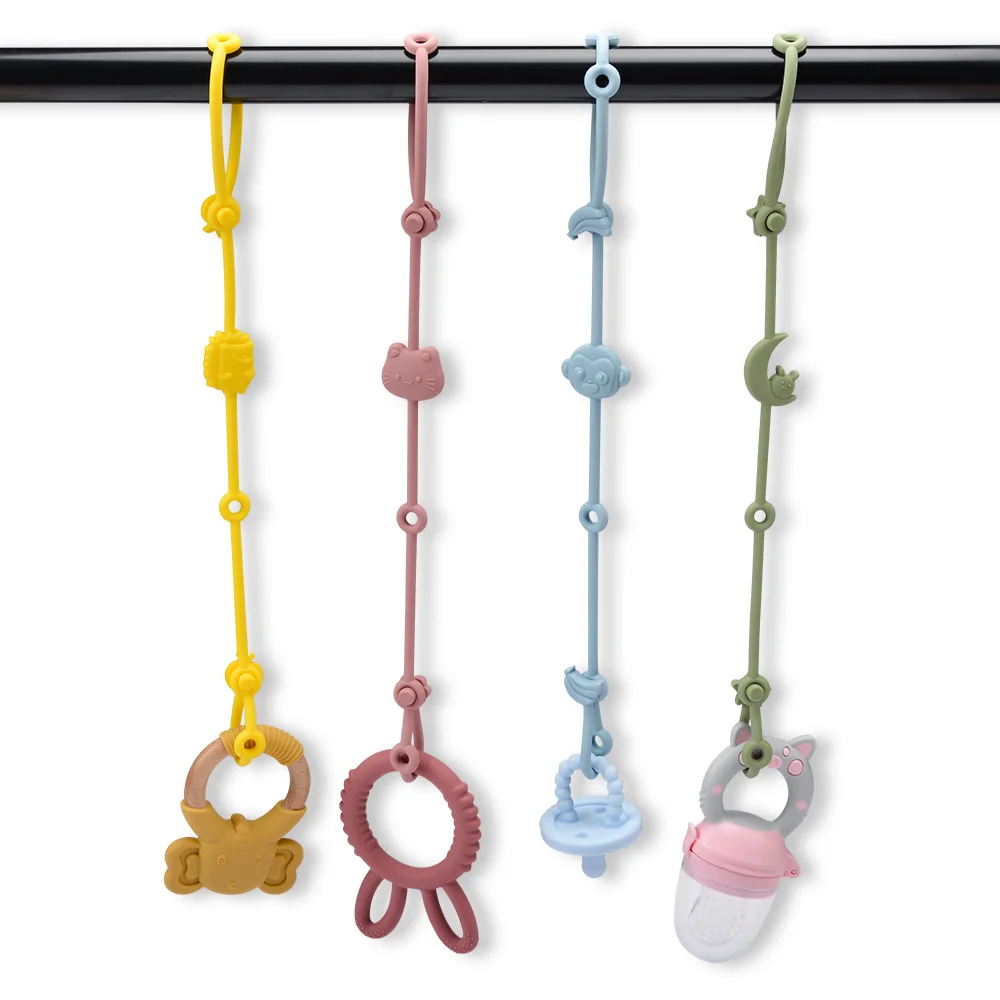 Baby Pacifier Chain Baby Silicone Pacifier Anti Drop Chain Children\'s Gum Toy Bite Music Tooth Glue Fixed Milk Bottle Bite Chain