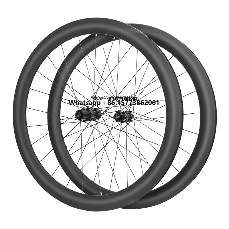 

700c Carbon Road Bike Wheelset with Disc Brake 24/24 Holes UD Matte 50mm Depth Bicycle Wheel for Tubular Tubeless Riding