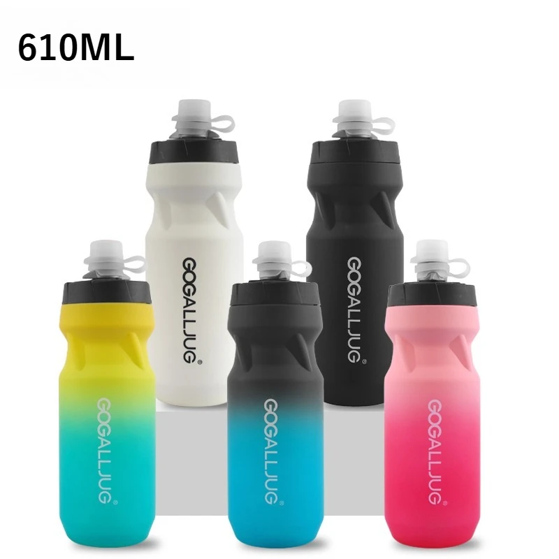 AliExpress NONE 1Pcs 610ML Portable Sports Water Bottle BPA-Free PP5 Plastic Gradient Squeeze Bottle For Outdoor Cycling Fitness Hiking Travel
