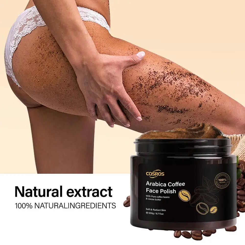 Coffee Body Scrub Cream Exfoliating Bleach Elbow Underarm Knee Pigmentation Whitening Remove Dead Skin Shower Scrub Care