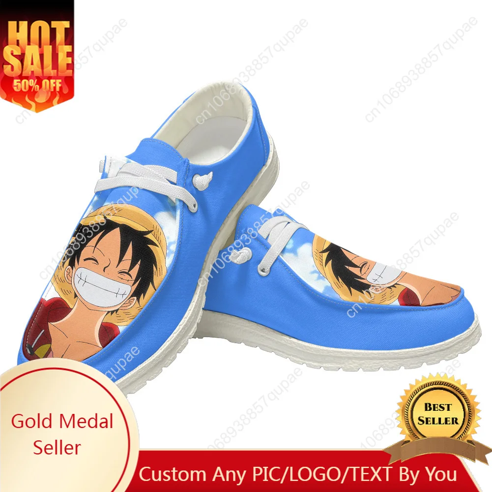 

D L-Luffy Cartoon Cute Anime Men Woman Breathable Casual Flat Shoes Outdoor Sneakers Spring Summer Autumn Winter Custom Shoe