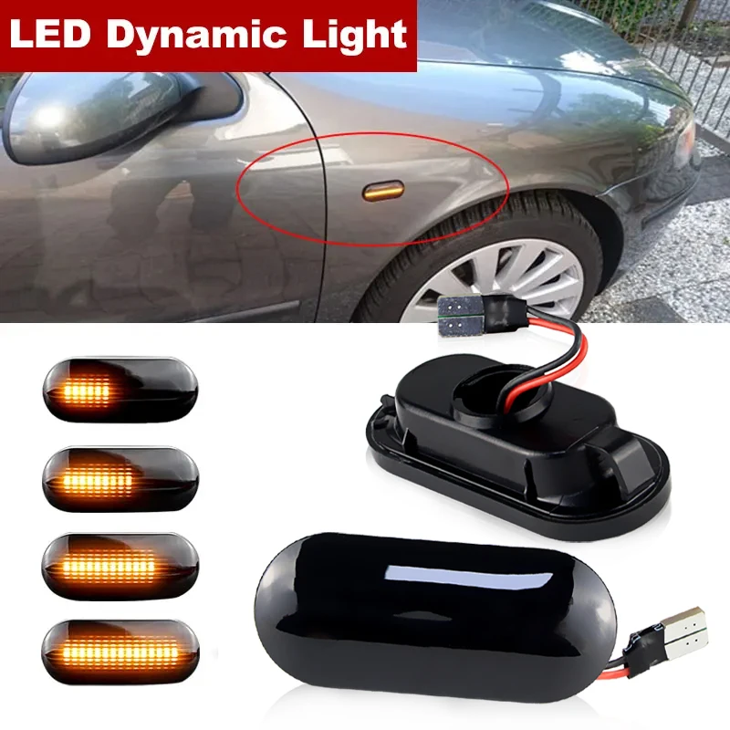 VW Up Caddy T5 Amarok Jetta Golf 3 4 Fox Beetle Lupo Sharan Bora Passat Polo Vento 용 LED 다이나믹 사이드 마커 방향 지시등