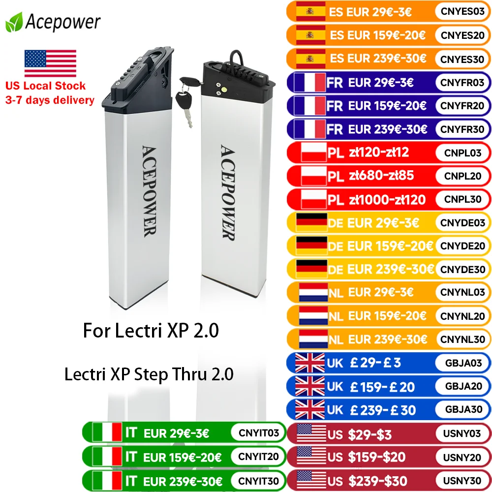 For Lectri XP 2.0 Lectri XP Step Thru 2.0 Ebike Battery 48V 10.4Ah 12.8Ah 14Ah Battery for Lectri XP 2.0 Lectri XP Step Thru 2.0