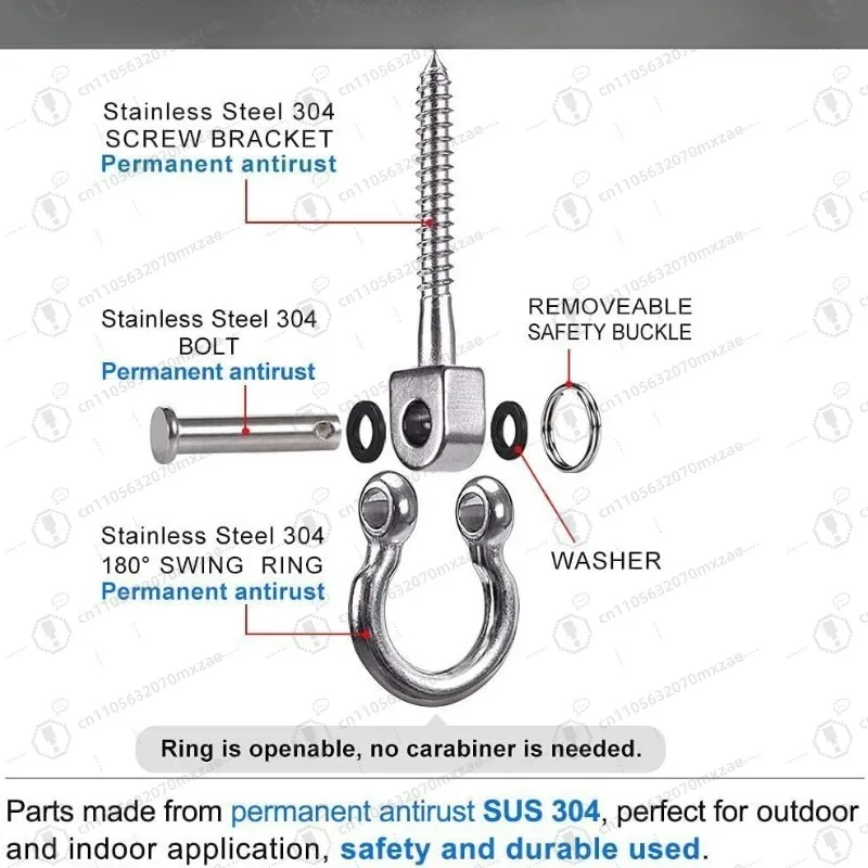 heavy-duty-boxing-bag-hook-outdoor-swing-hanger-yoga-hammock-suspension-kit-4pcs