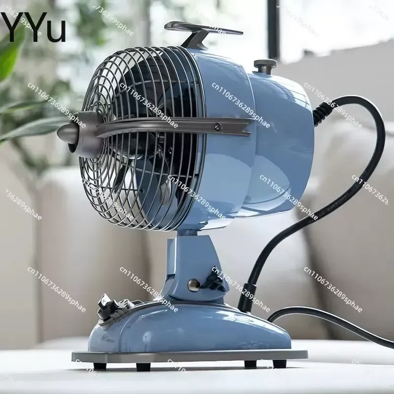 for Home Silent Desktop Air Circulation Fan Electric Oscillating Table Fan Retro Style Quiet Cooling Fan for Office Bedroom
