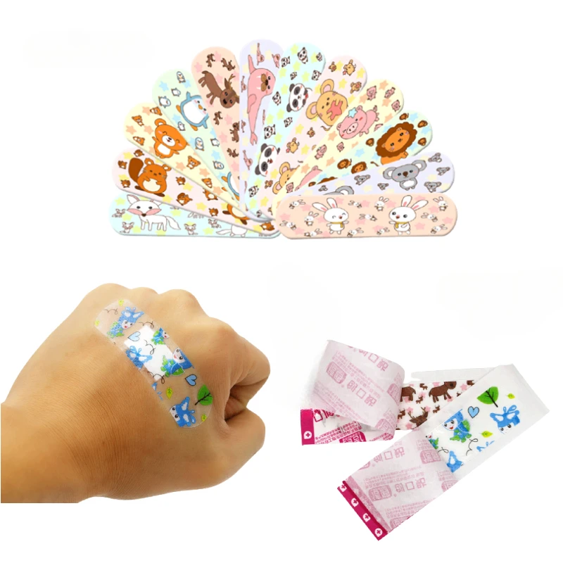 

100pcs/pack Transparent Cartoon Band Aid Waterproof Kawaii Plasters Skin Patch for First Aid Strips Adhesive Bandages Dressing