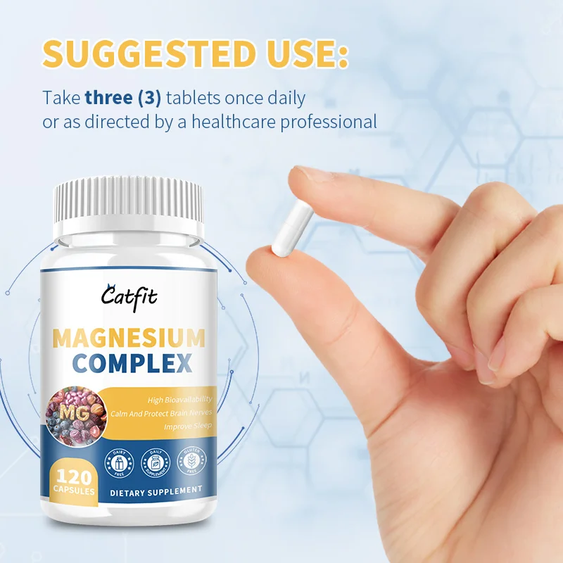 Catfit Magnesium Complex Capsules Magnesium Glycinate&malate&taurate&citrate 4 In 1 for Sleep Quality Muscle Energy Mind Health