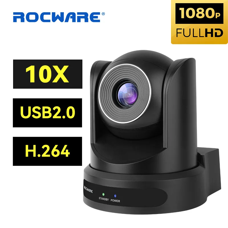 ROCWARE RC20 1080P HD PTZ USB Camera live webcam for PC laptop video conference