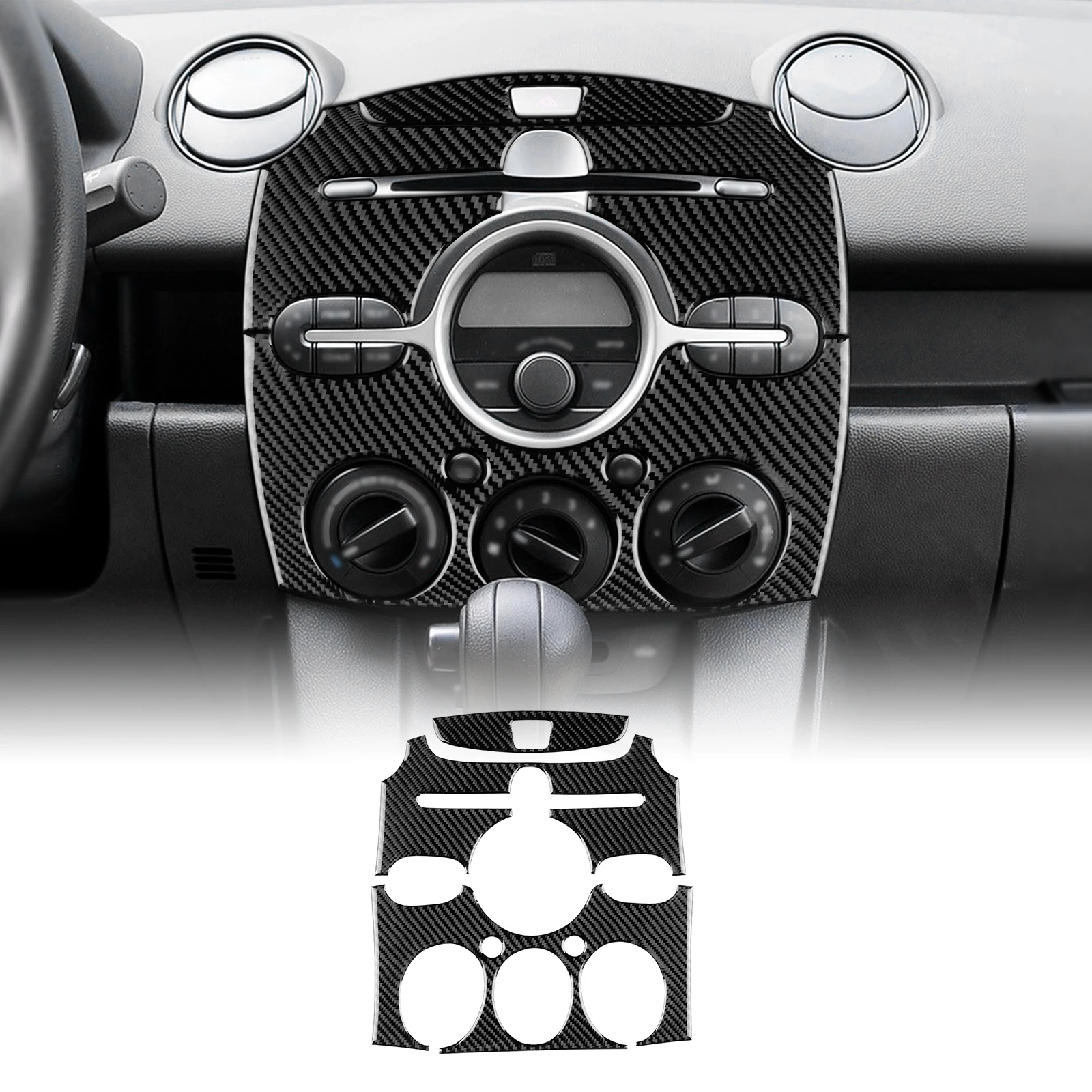 

For Mazda 2 Demio 2008-2014 Center Control Panel Frame Trim Anti Scratch Wear Resistant Interior Decor Modification Accessories