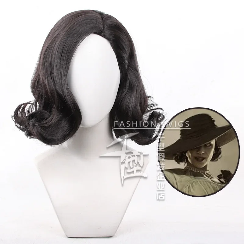 Wig Cosplay, Wig 35cm tahan panas, rambut sintetis, Wig Biohazard + topi Wig, pesta, Wig Cosplay Halloween