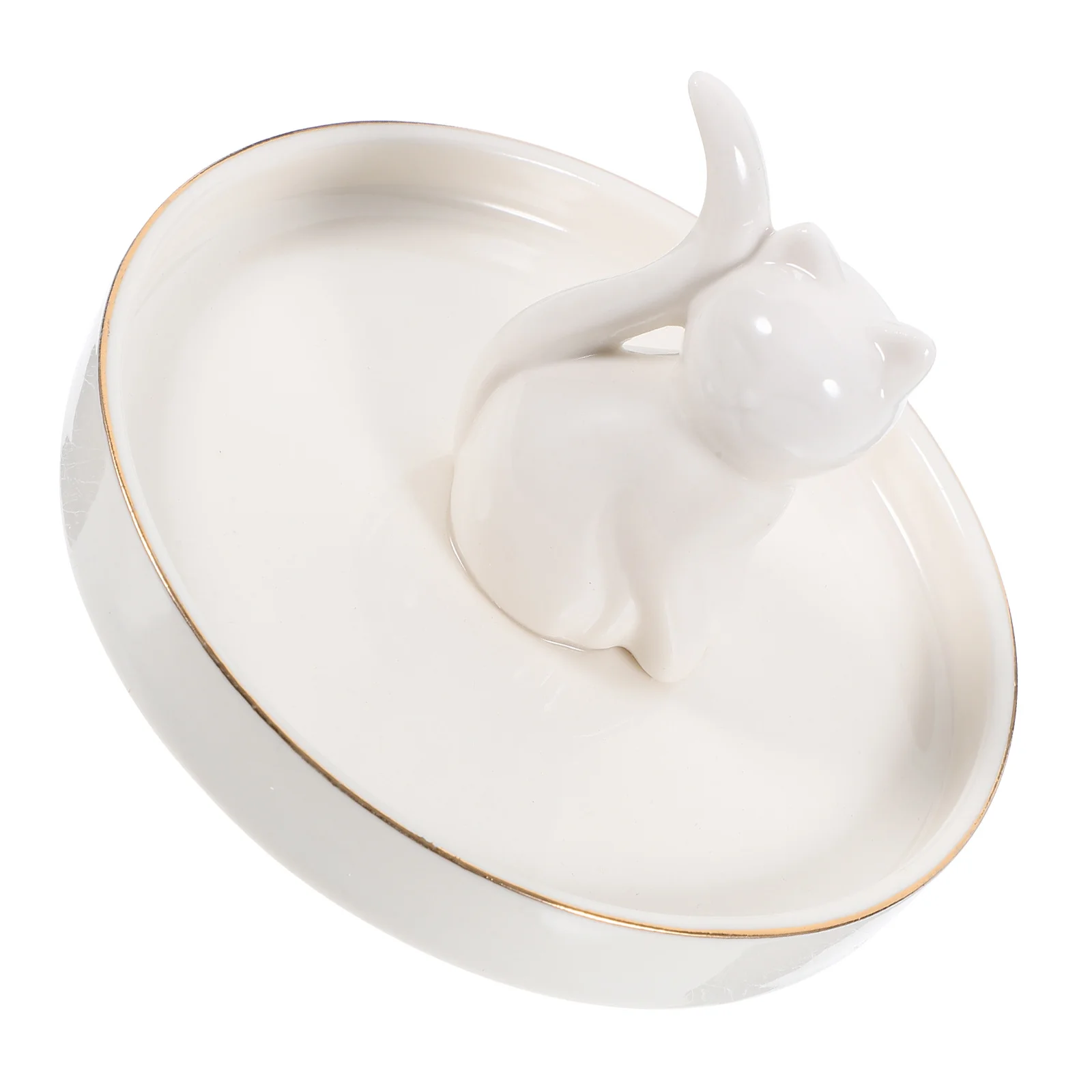 

Ceramic Cat Decor Jewelry Dish Tray Ring Holder Trinket Storage Plate Earring Display Home Decor Trinket Dishes