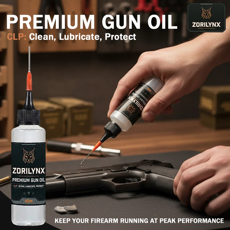 Tactical Gun Oil with Precision Needle Applicator for Smooth Cycling and Corrosion Resistance Maintenance 60ml ZORILYNX