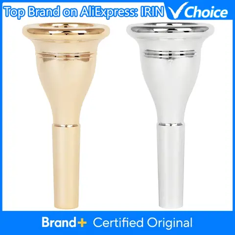 IRIN Tuba Mouthpiece Brass Instrument Accessories No.7 Bass Large Holding Horn Mouthpiece Silver Golden Brass 13.3mm Music Parts
