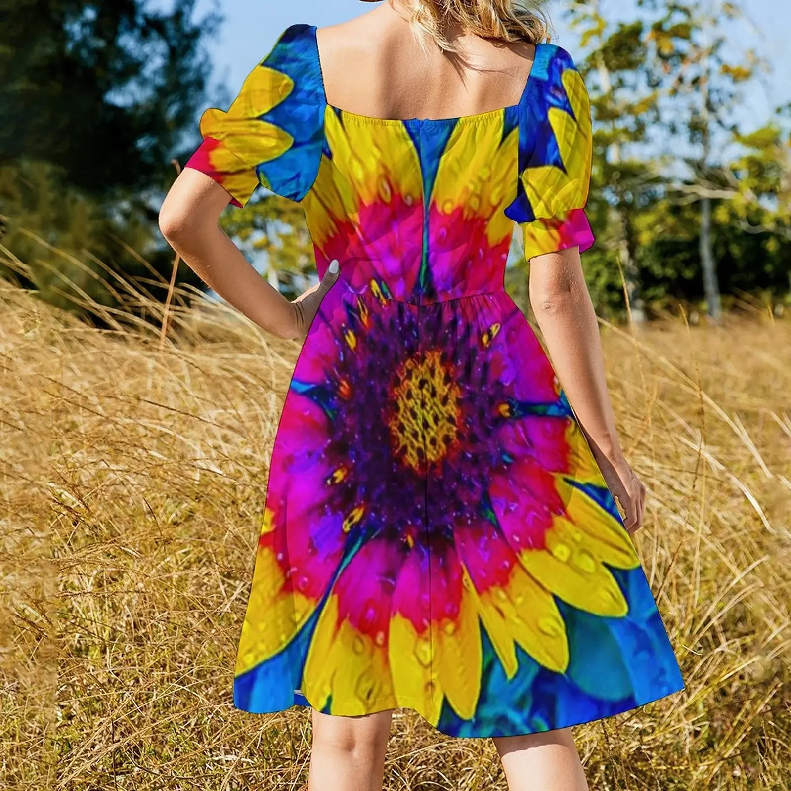 Vestido de noche sin mangas para mujer, traje de lujo con diseño de gotas de lluvia y arcoíris, 2024