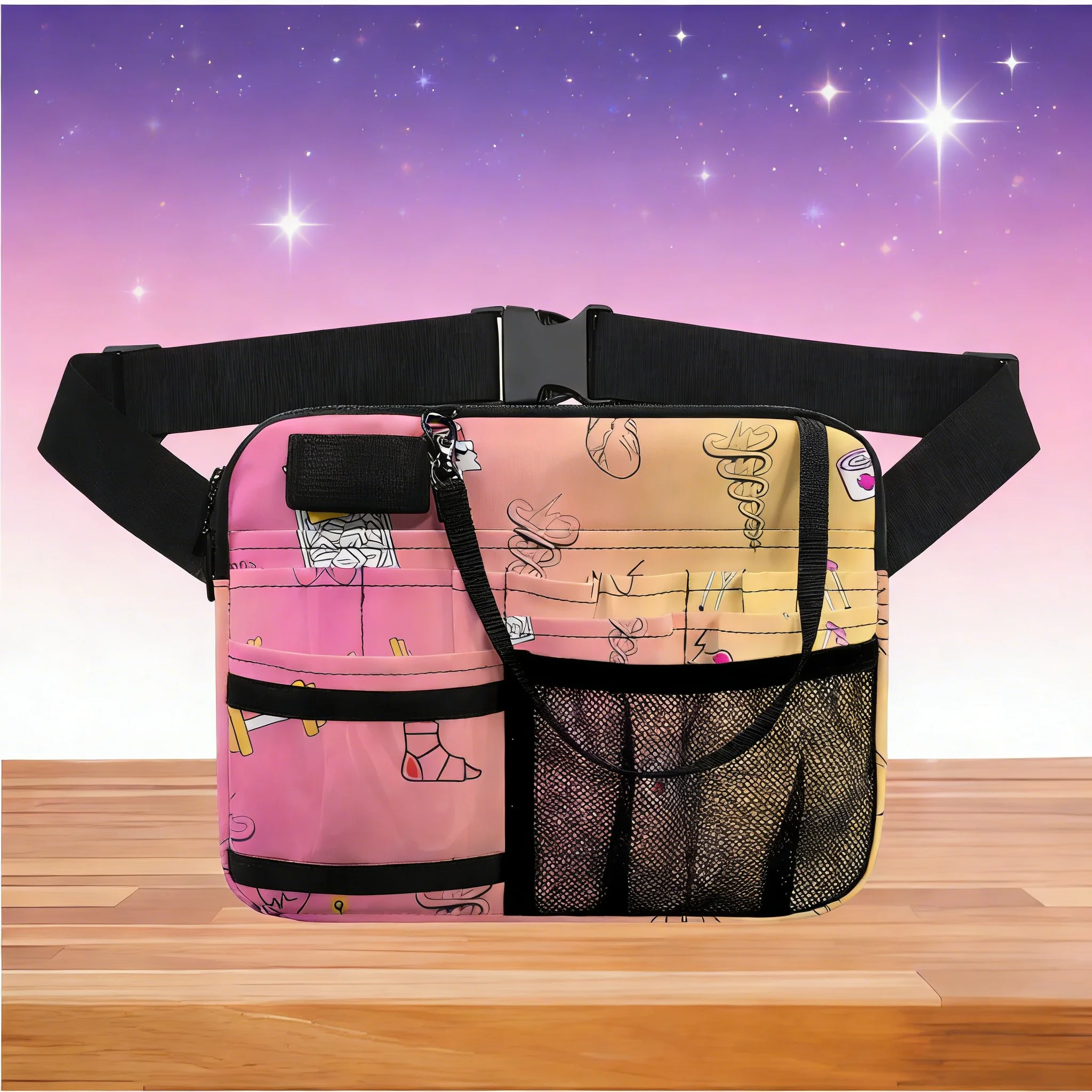 

t Sale Rainbow Nurse Fanny Pack Cute Medical Print Waist Bag 2026 Trending