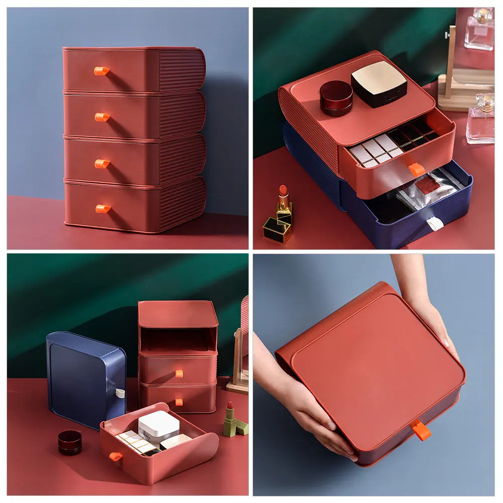 

Plastic PP Drawer Type Box Colorful Storage Case Desk ganizer Strong Multi Scene Use Household Sundries Box Smooth Easy
