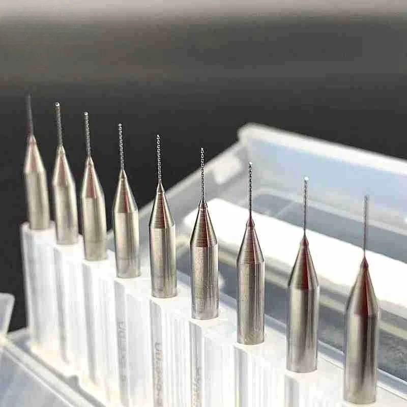 10PCS Solid Carbide Micro Twist Drill Set 0.15/0.2/0.25/0.3mm Short-Flute Bits for Precision Circuit Board & Jewelry Drilling
