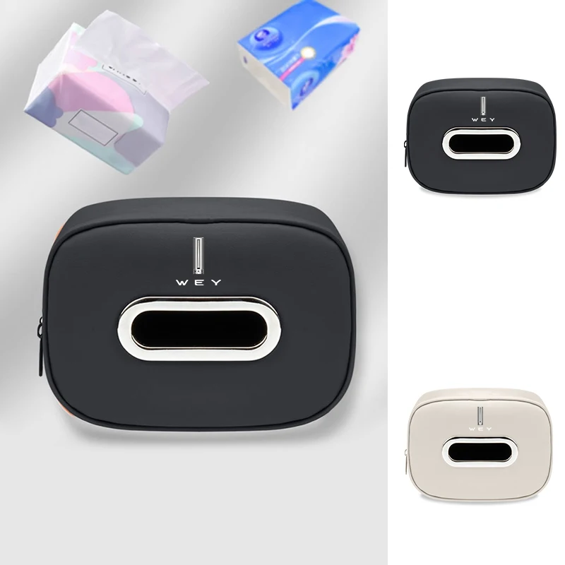 Car Tissue Box Leather Paper Towel Storage Bag Accessories For WEY Tank 500 Macchiato Coffee 01 02 2021-202