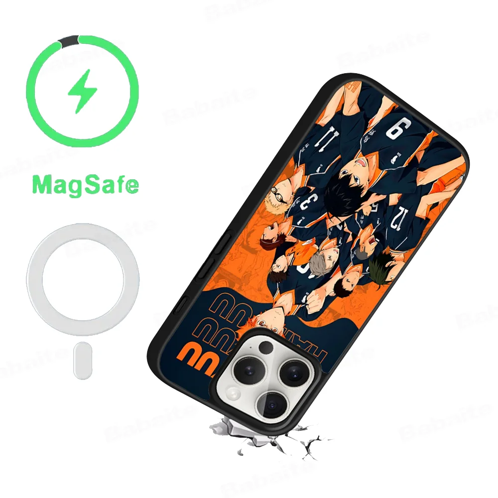 Anime Haikyuu Shoyo Hinata Phone Case Magnetic Case For IPhone 16 14 13 12 11 15 Pro Max Plus For Magsafe Wireless Charge Cover