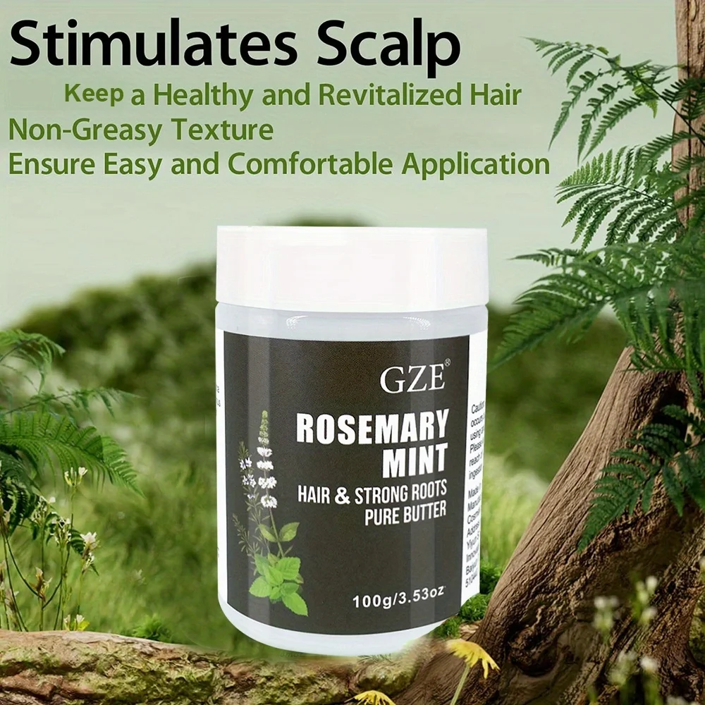 GZE Rosemary Mint Hair & Strong Roots Butter - Natural Hair Growth & Damage Repair Treatment for Stronger, Healthier Hair