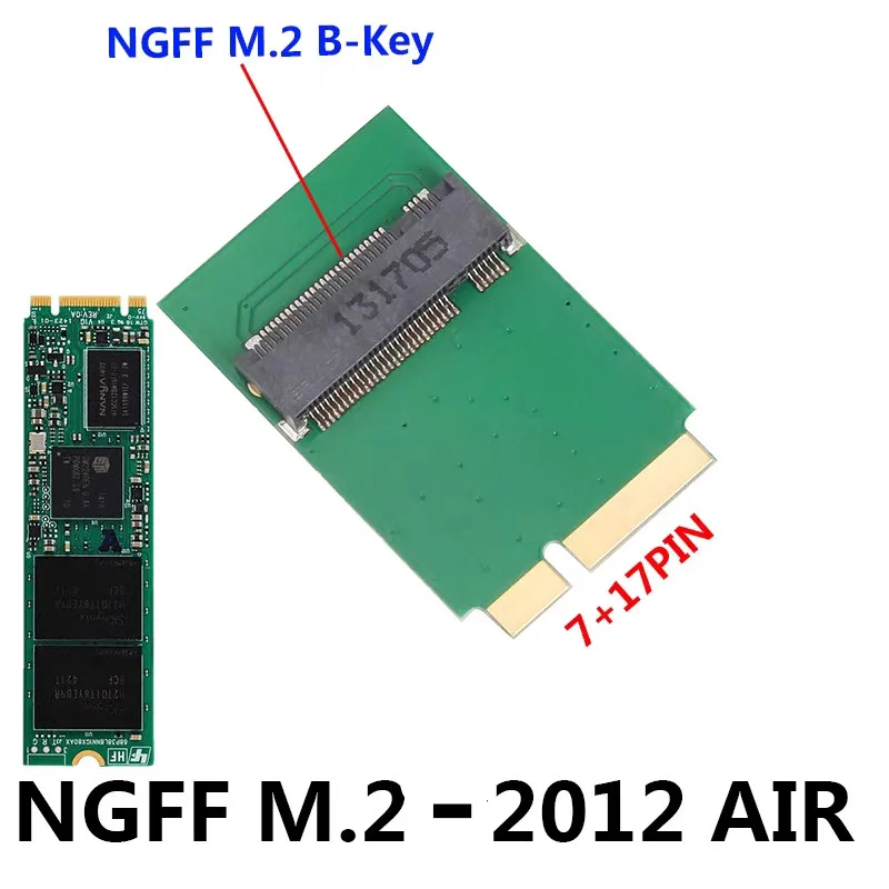 M.2 NGFF SSD to 17+7 Pin Adapter Card Board For Macbook AIR 2012 A1466 A1465